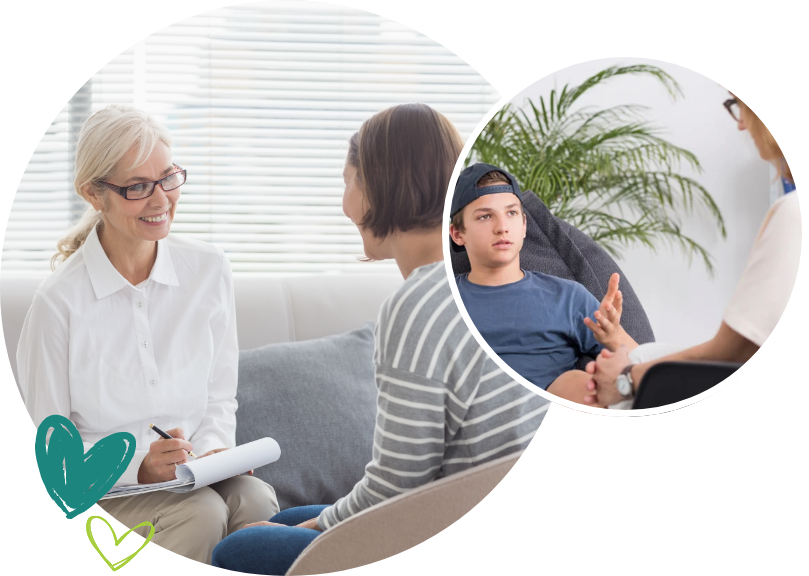 mental-health-accent People talking to therapists.